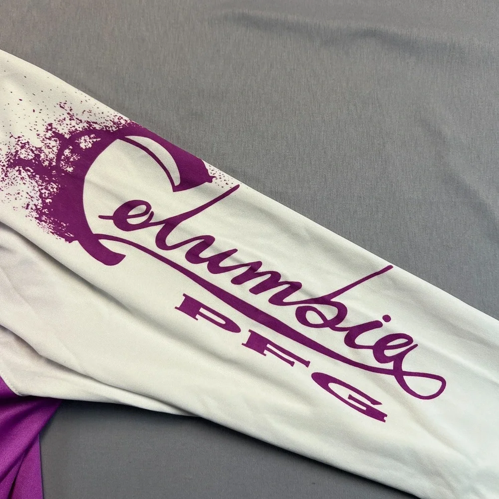 Columbia Sportswear PFG Rash Guard Swim Shirt Womens S Purple White Omni Shade